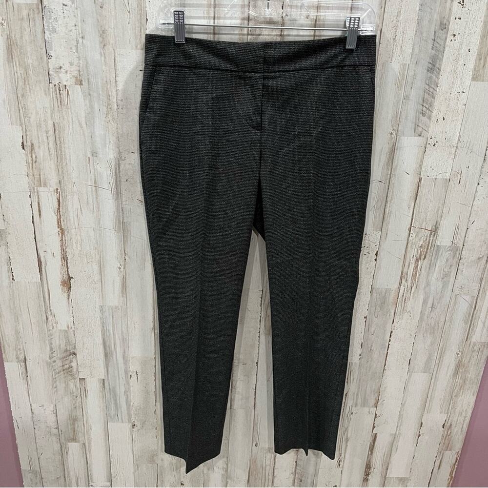 Ann Taylor Factory Black White Patterned Pants Pleat Front Career Business